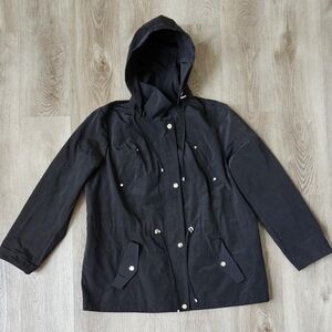 Charter Club Black Water-Resistant Hooded Jacket – XL
